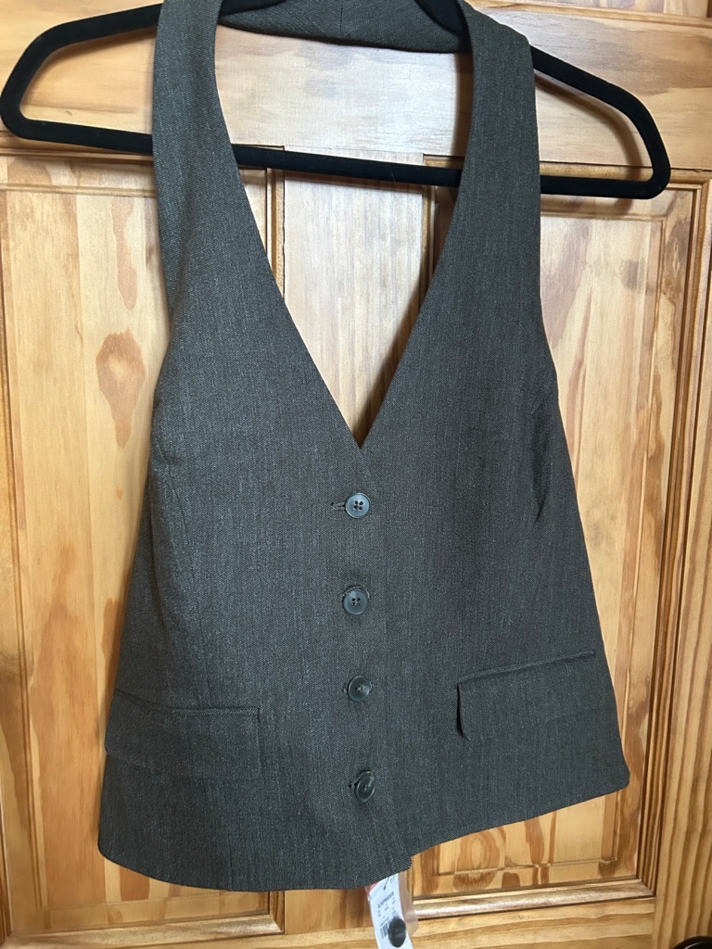 Express Charcoal Gray Tailored Vest